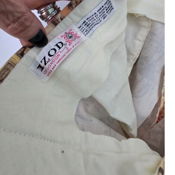 Vintage 60s/70s Izod of London City Scene Trouser Golf Pants USA Polyester 34" - Picture 3 of 9